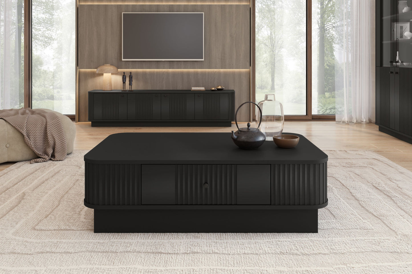 Kafijas galdiņš Vespa 103/32/60 cm melns/melns - N1 Home