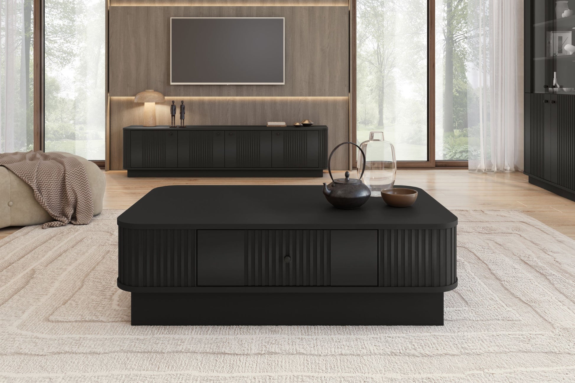 Kafijas galdiņš Vespa 103/32/60 cm melns/melns - N1 Home