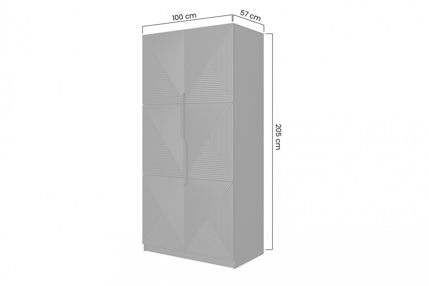 Skapis Oslo 100/205/57 cm Rivjēra akmens/ozols - N1 Home