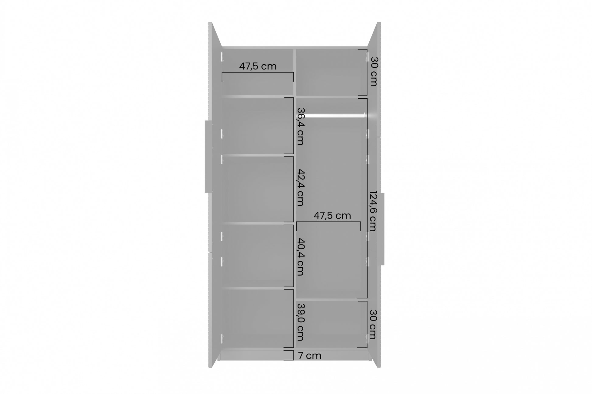 Skapis Oslo 100/205/57 cm balts - N1 Home