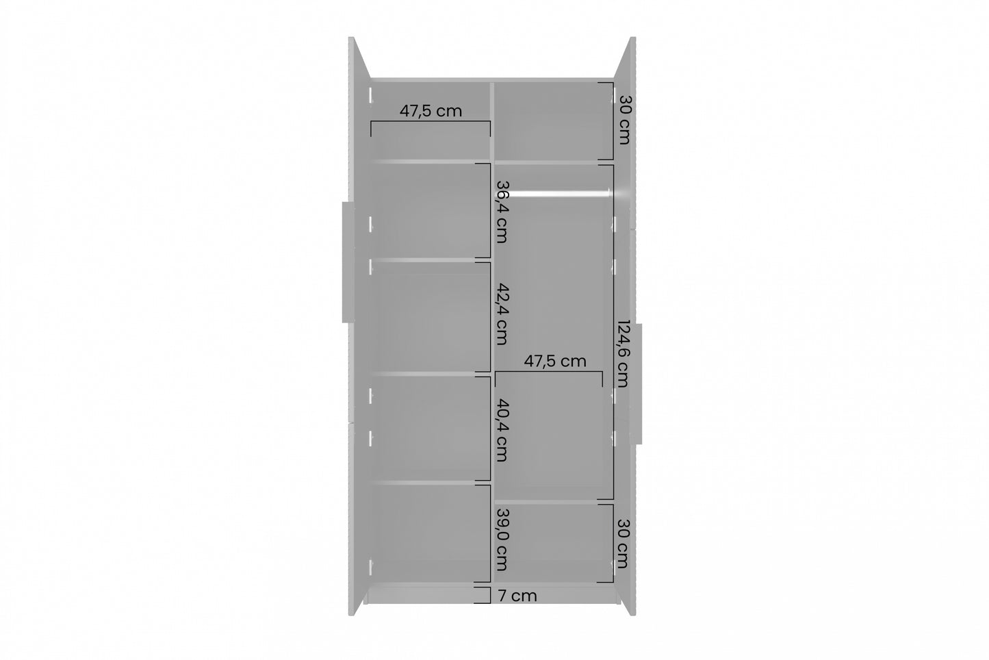 Skapis Oslo 100/205/57 cm kašmirs/melns - N1 Home