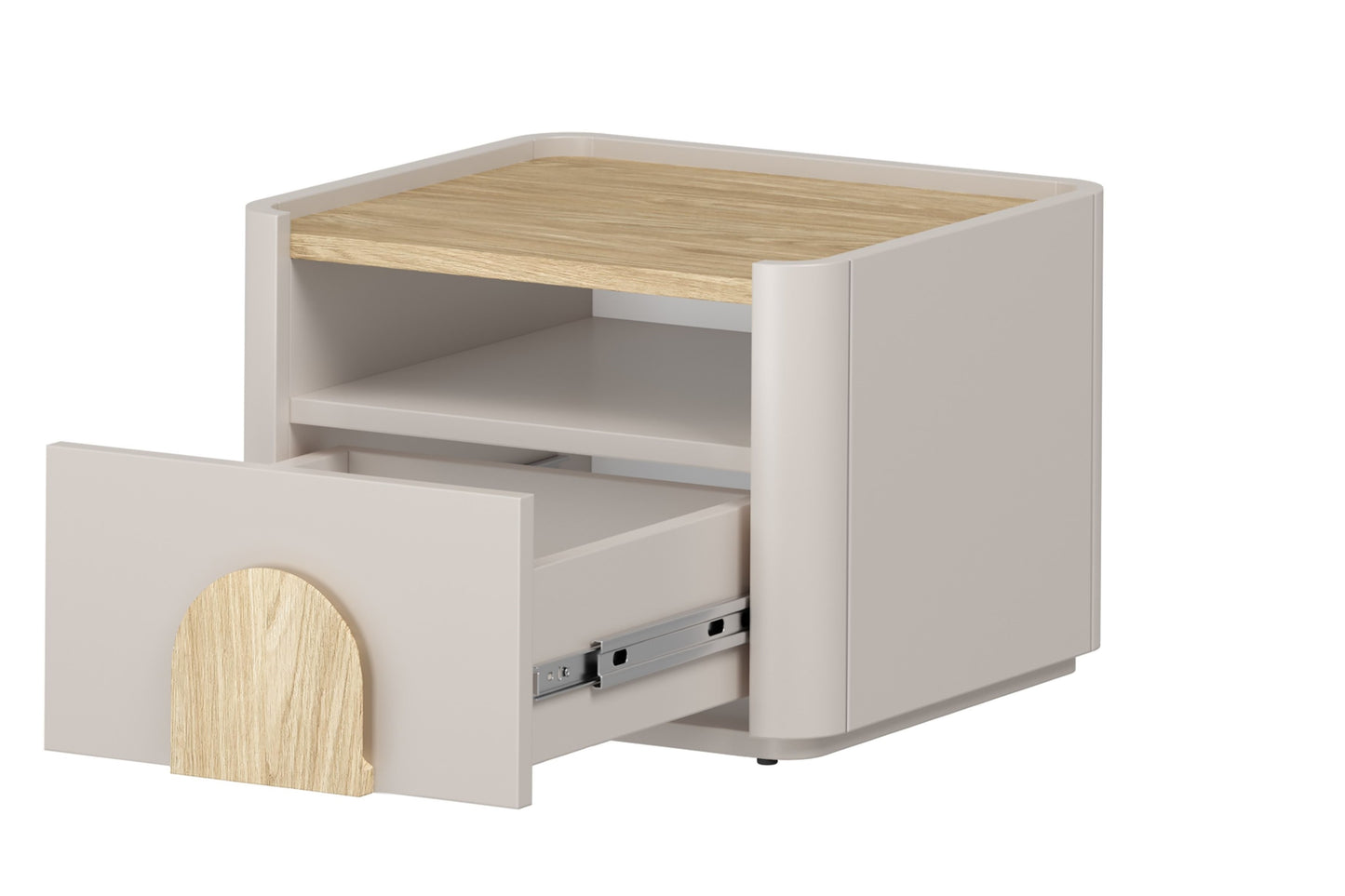 Naktsgaldiņš Amil 48/35.5/48 cm Kašmirs / Eļļots ozols / Gaišs ozols - N1 Home