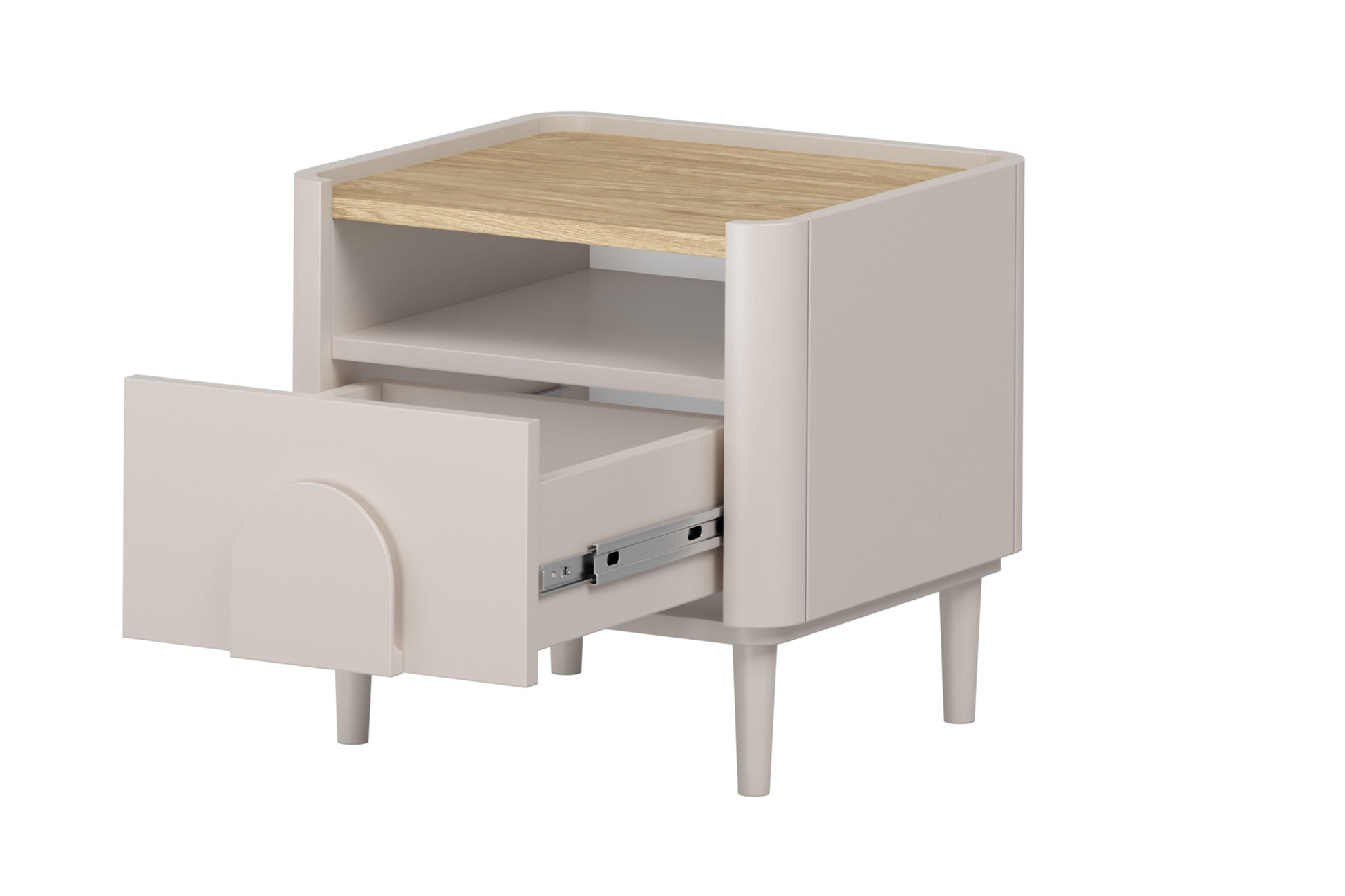 Naktsgaldiņš Amil 48/48/48 cm Kašmirs / Eļļots ozols - N1 Home