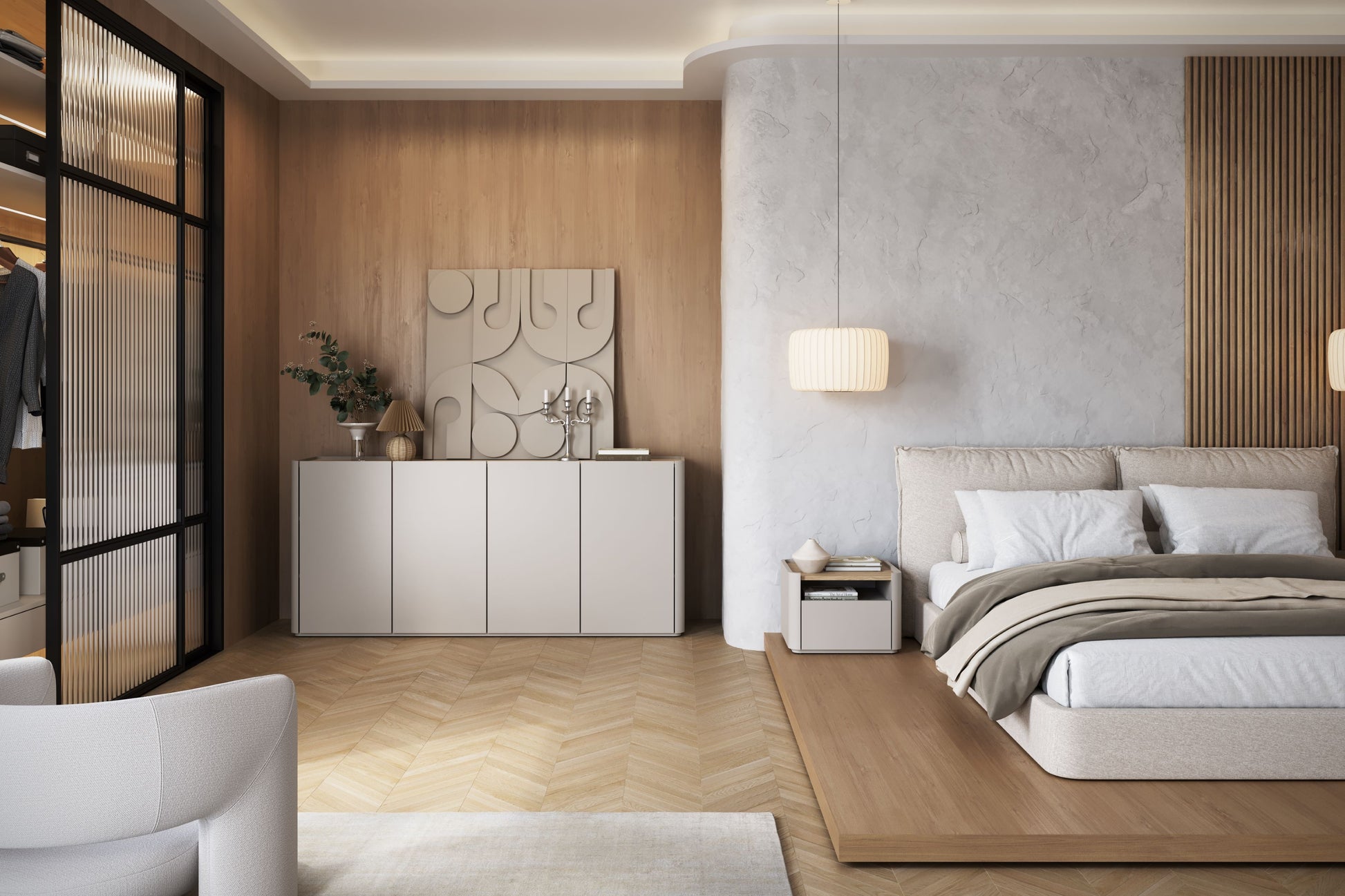 Naktsskapītis Elva 48/35.5/48 cm Kašmirs / Eļļots ozols - N1 Home