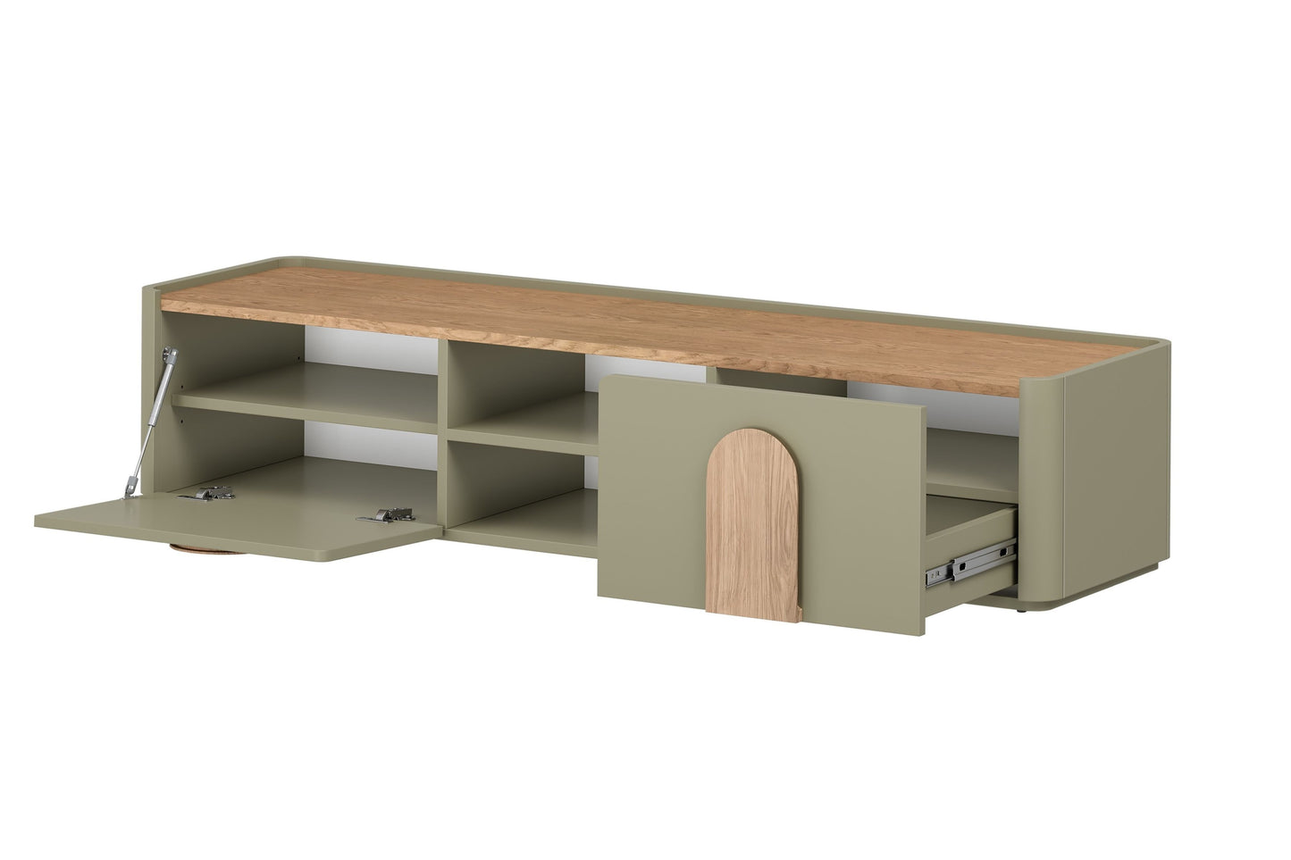 TV skapis Amil 170/35.5/48 cm Eikalipts/Baltijas kāpu ozols/Dabīgais ozols - N1 Home