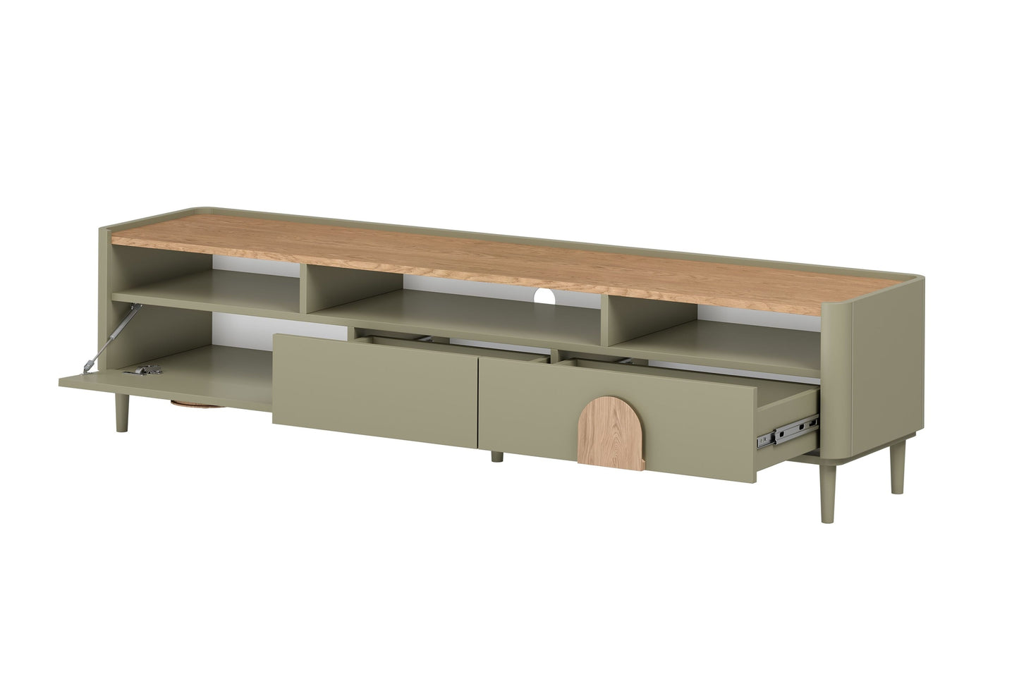 TV skapis Amil 200/48/48 cm Eikalipts / Baltijas kāpu ozols / Dabīgais ozols - N1 Home