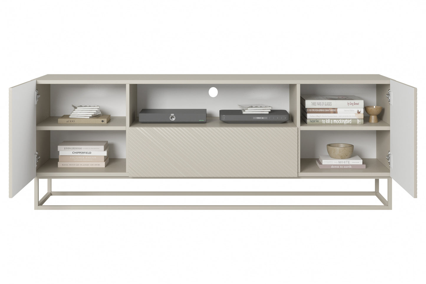 OSLO RTV kumode uz metāla kājām 167/60/40 cm kašmirs/kašmirs - N1 Home