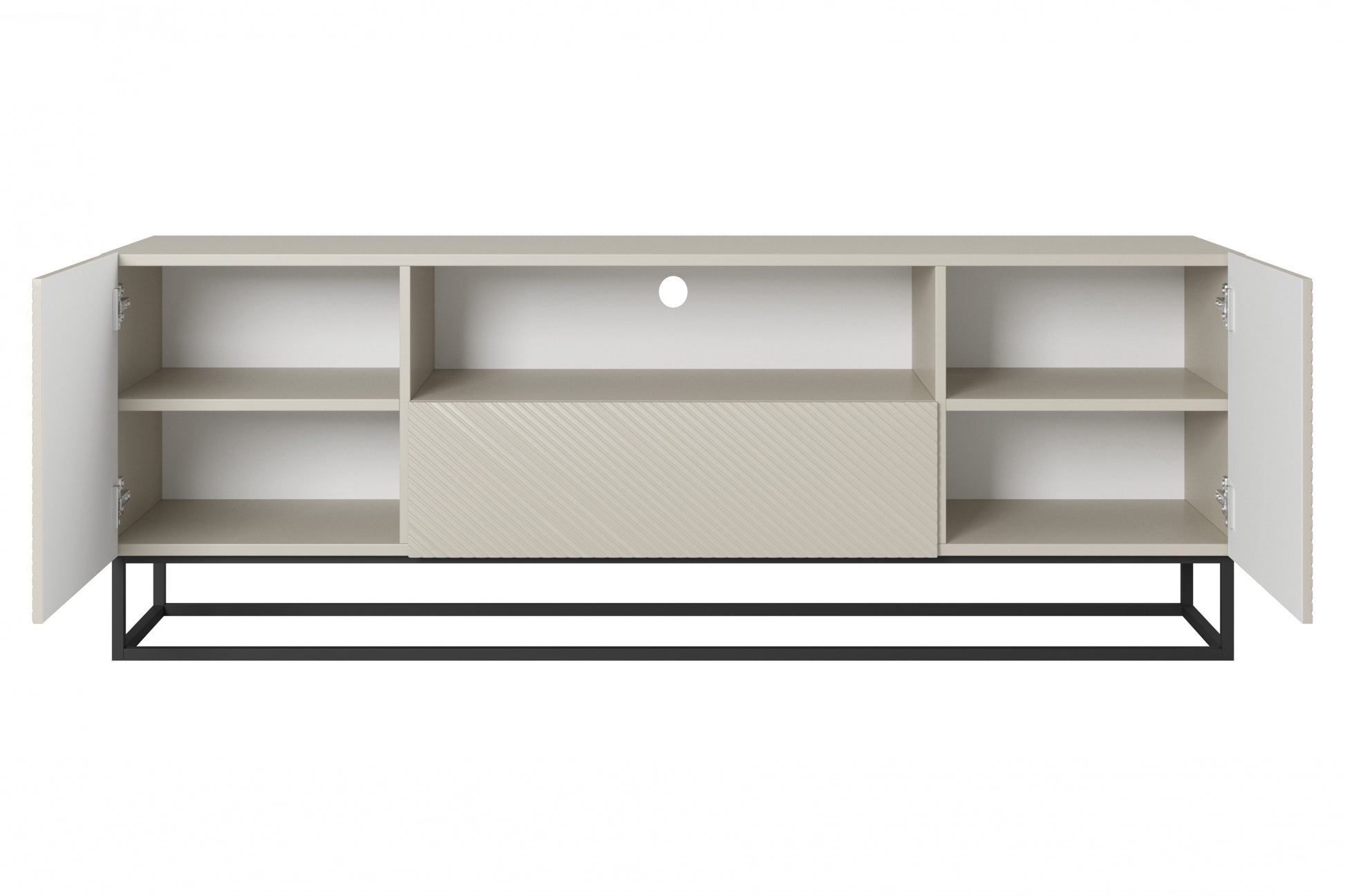 OSLO RTV kumode uz metāla kājām 167/60/40 cm kašmirs/melns - N1 Home