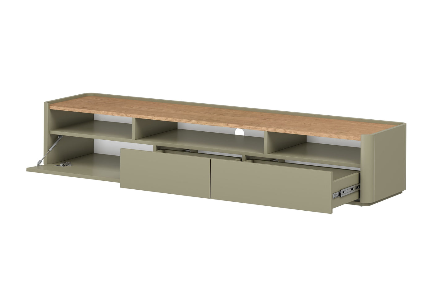 TV skapis Elva 200/35.5/48 cm Eikalipts / Baltijas kāpu ozols - N1 Home