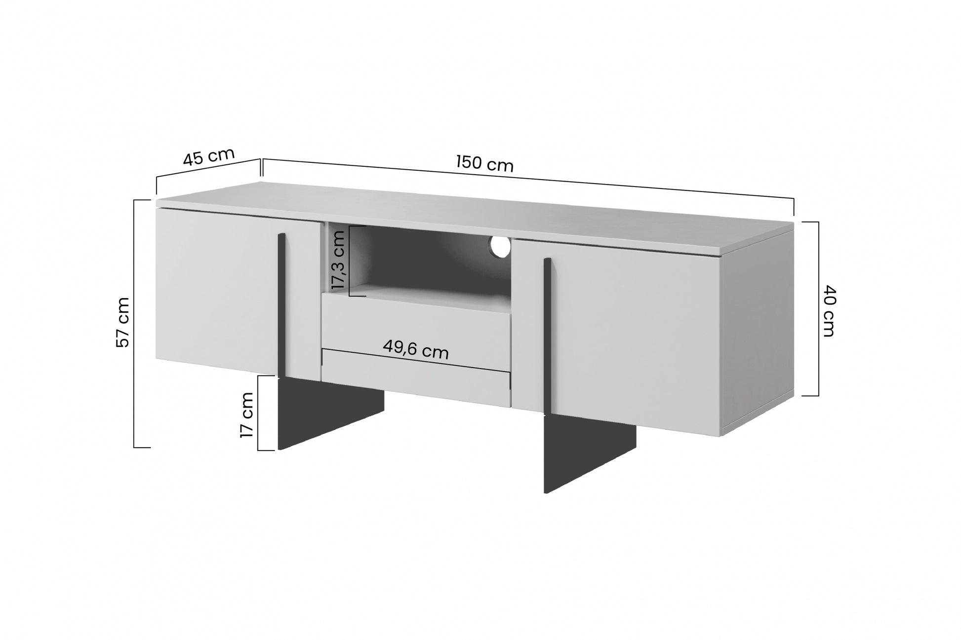 TV skapis Lare 150/57/45 cm kašmirs - N1 Home