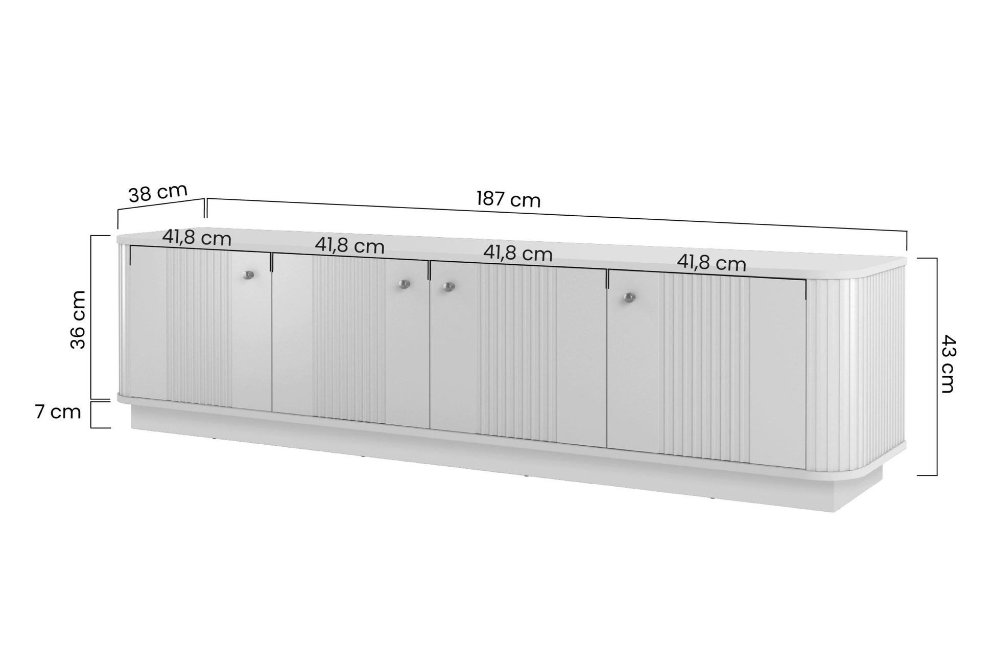 TV skapis Vespa 187/43/38 cm melns/zelts - N1 Home