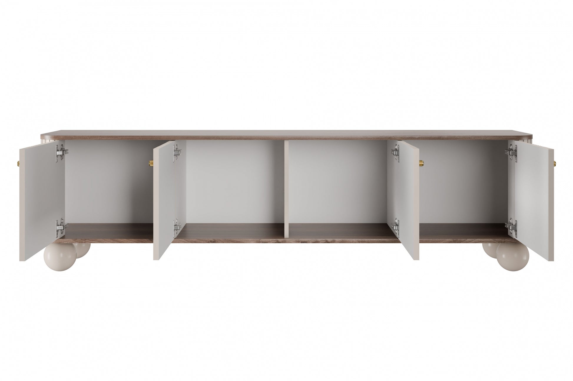 TV skapis Vespa 187/48/38 cm kašmirs/reiksts/zelts - N1 Home