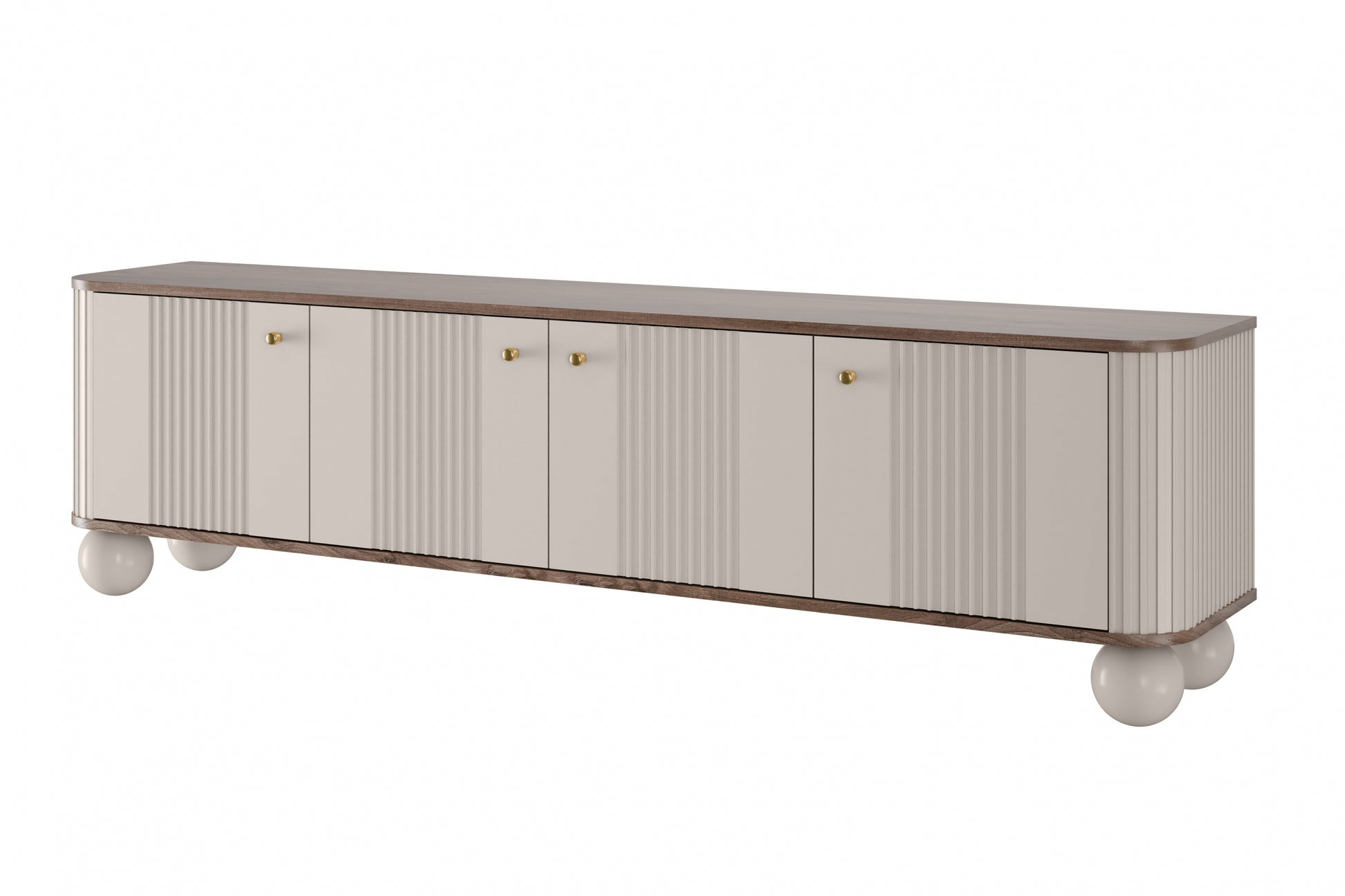 TV skapis Vespa 187/48/38 cm kašmirs/reiksts/zelts - N1 Home