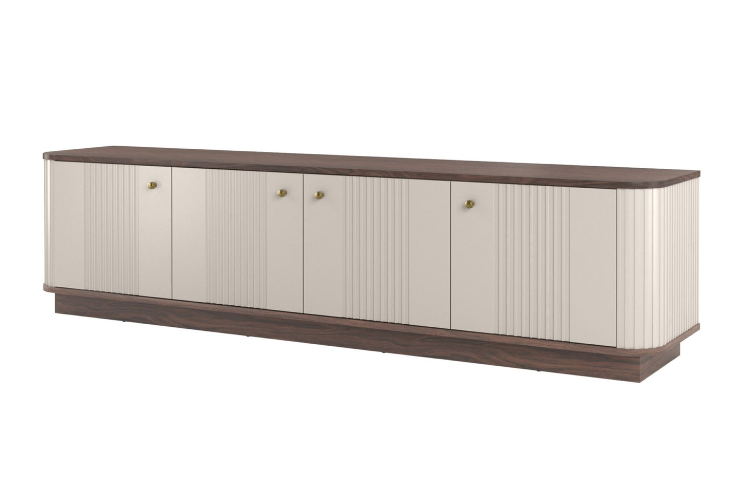 TV skapis Vespa 187/43/38 cm kašmirs/rieksts/zelts - N1 Home