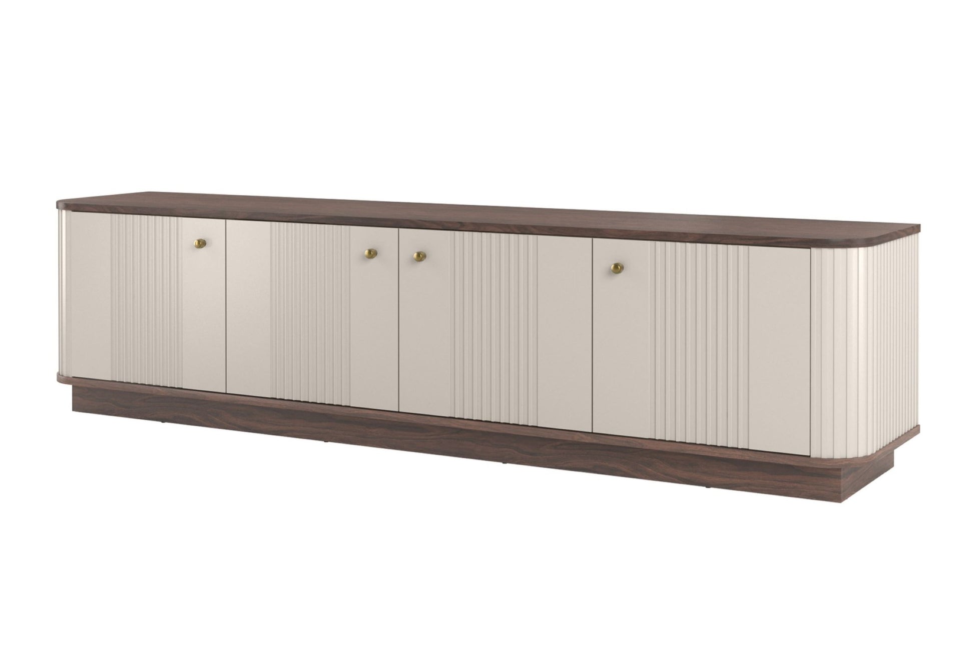 TV skapis Vespa 187/43/38 cm kašmirs/rieksts/zelts - N1 Home