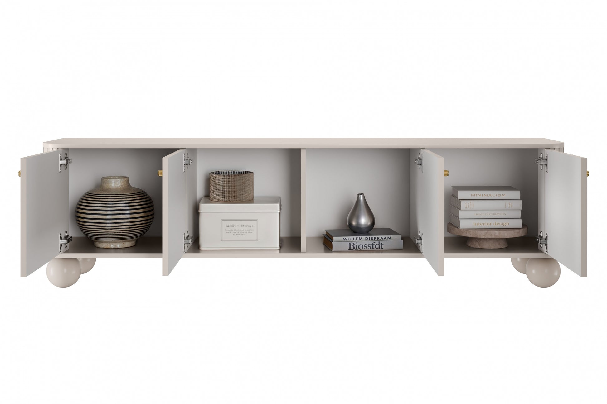 TV skapis Vespa 187/48/38 cm kašmirs/zelts - N1 Home