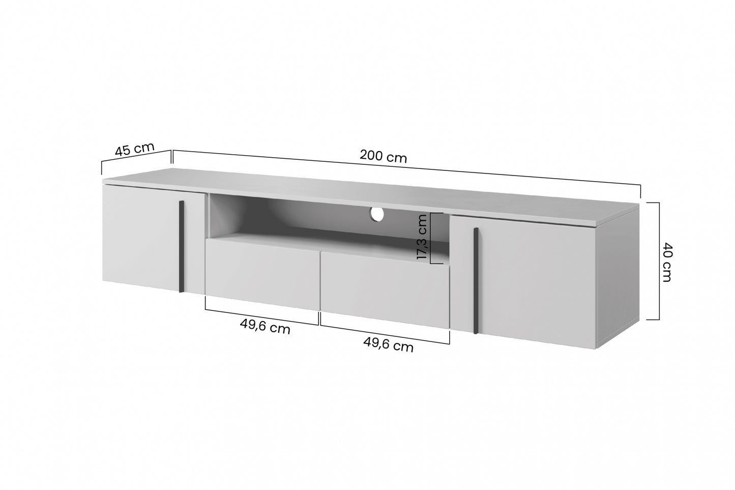 TV skapis Lare 200/40/45 cm kašmirs - N1 Home