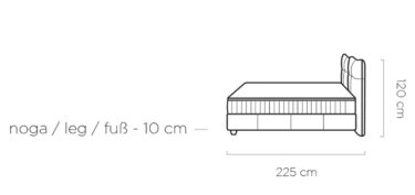 Gulta Cadi 140/160/180 x 200 cm pelēks - N1 Home