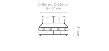 Gulta Cadi 140/160/180 x 200 cm pelēks - N1 Home