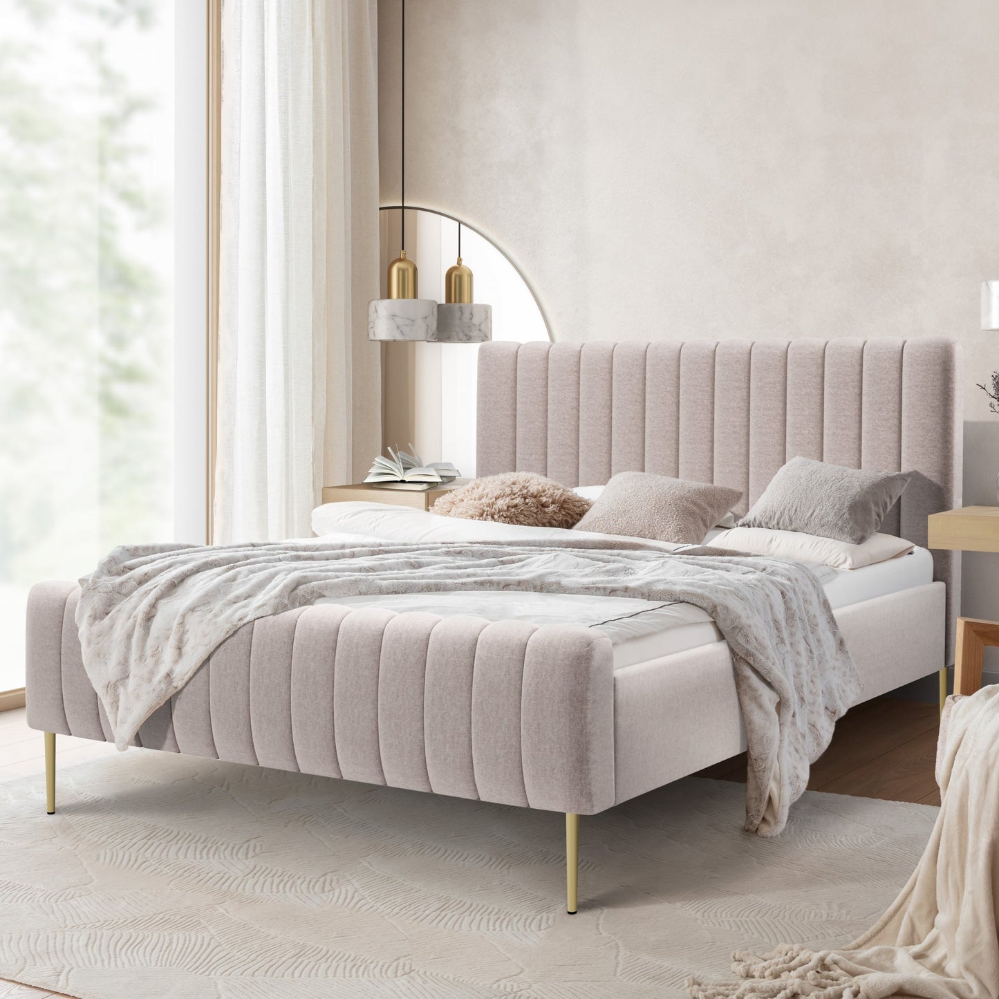 Gulta Austin zelta  kājas 120; 140; 160; 180/200 cm Maya 01 - N1 Home