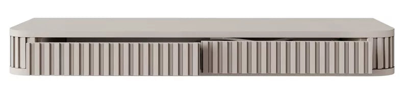 LOVORE Piekarināmais tualetes galdiņš ar rievām un divām atvilktnēm, 113 cm, pelēki bēšs - N1 Home