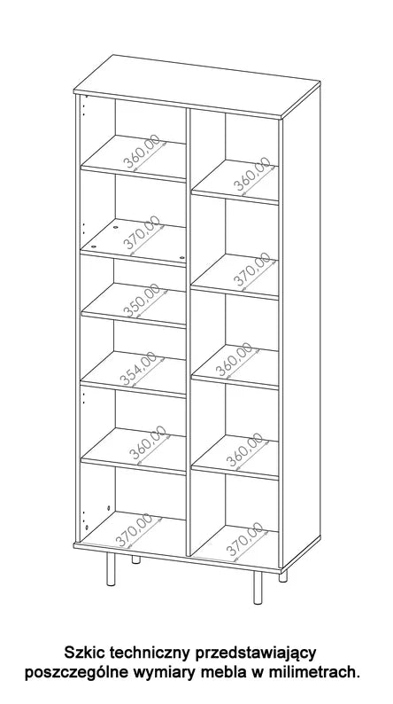 BLAZKA Slēgtais plaukts, 80 cm, ar diviem plauktiem, matēti melnas līstes