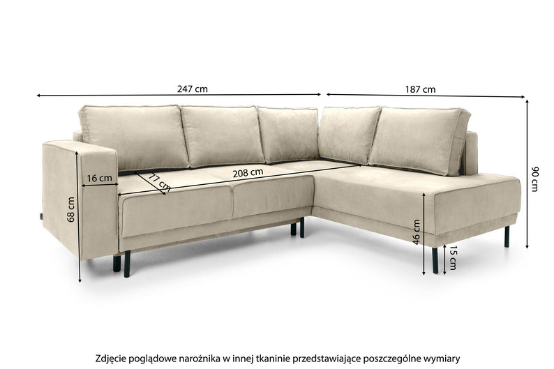 DARO Stūra dīvāns ar guļamfunkciju un konteineri, tumši brūns velvets, laba/kreisa puse - N1 Home