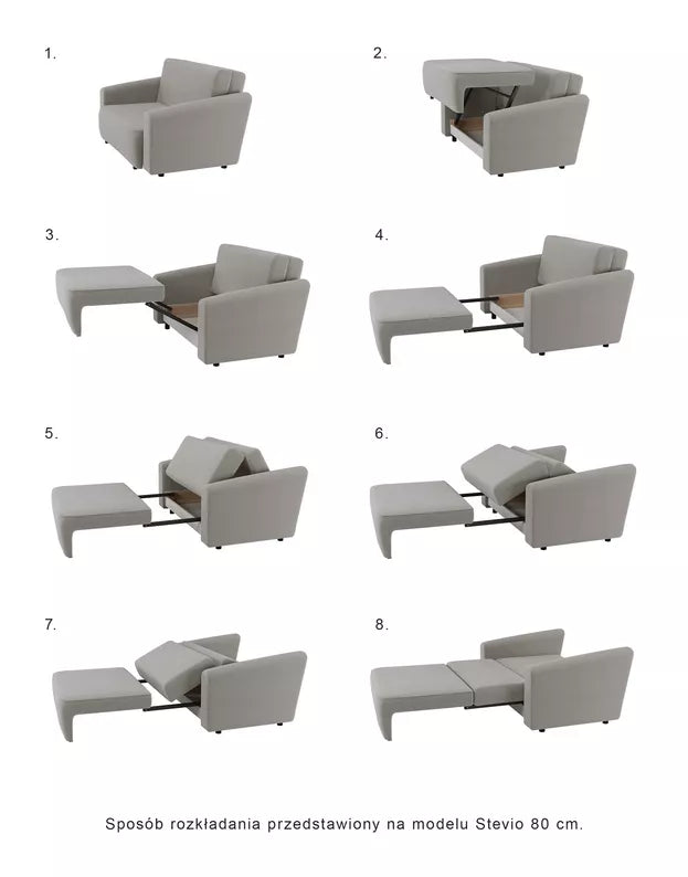 VIOSTE Divvietīgs dīvāns, 110 cm, ar glabātuvi, pelēks un bēšs hidrofobs šenils