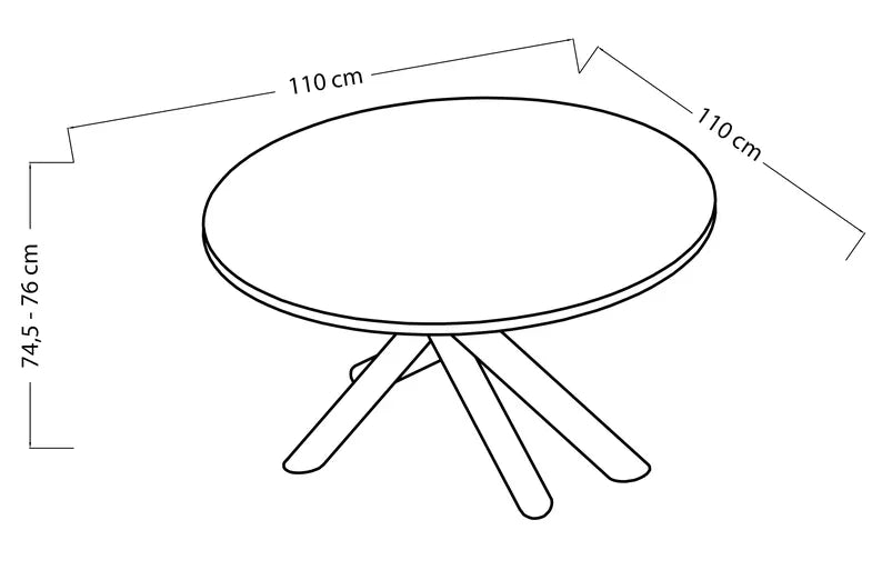 DJORN Apaļais galds 110 cm, viskonsinas valrieksts