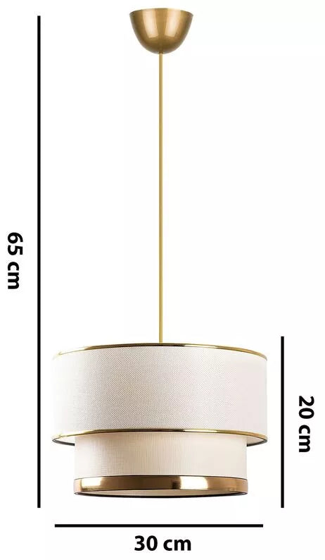 TIOFA Piekaramā lampa, diametrs 30 cm, zelta un krēmkrāsas