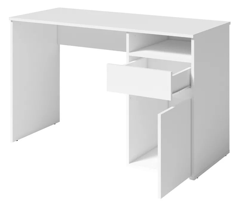 CILA Rakstāmgalds ar atvilktni un skapi 120 cm, balts
