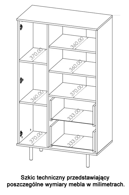 BLAZKA Grāmatu skapis, 80 cm, viendurvis, ar divām atvilktnēm, kašmira lameles