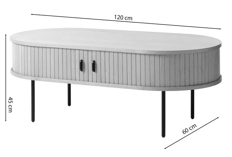 TIVELGA Kafijas galdiņš 120x60 cm, dedzinātas ozolkoka līstes - N1 Home