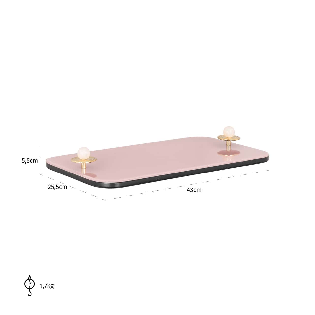 Paplāte Jalien Richmond Interiors  25,5/43/5,5 cm rozā