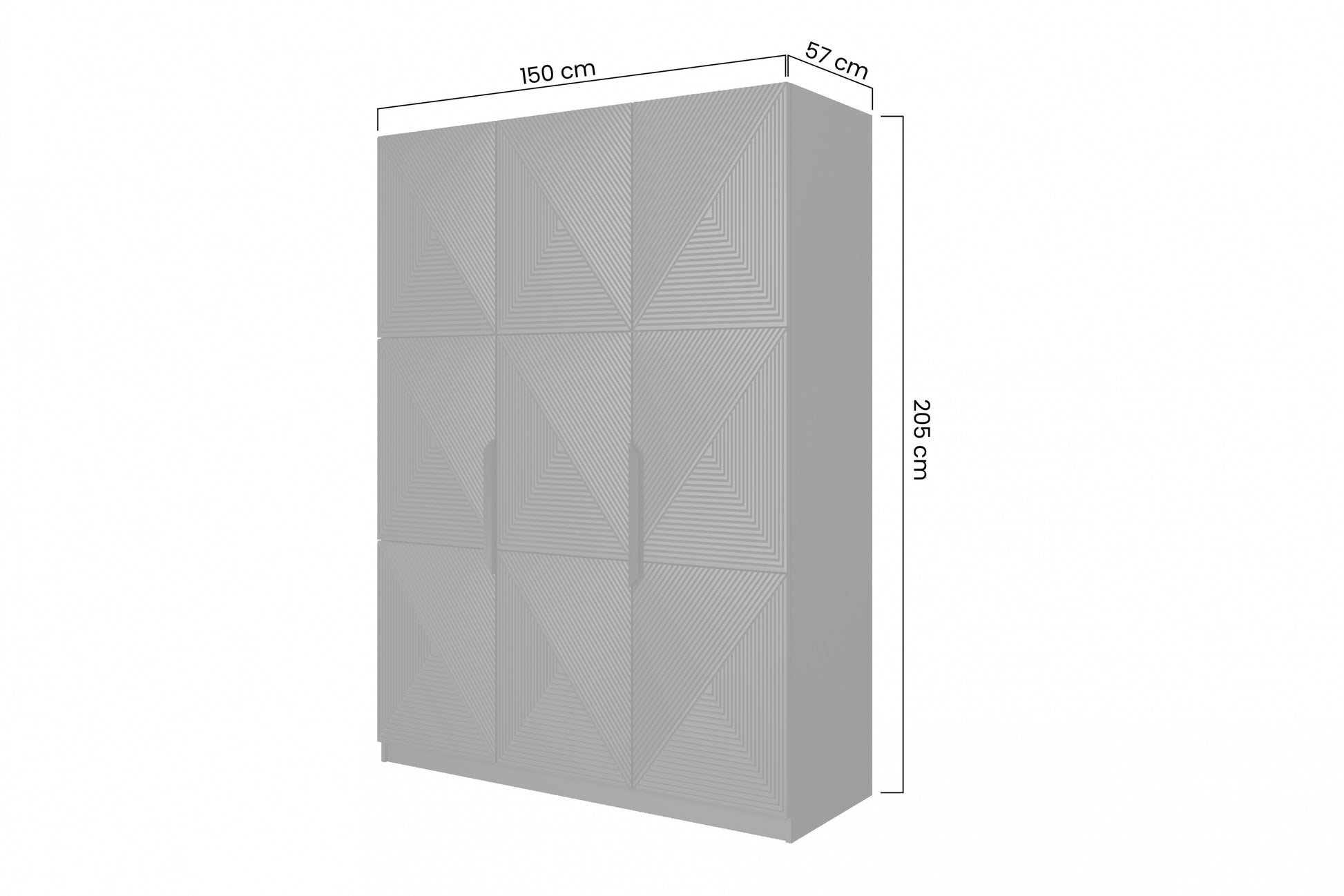 Skapis Oslo 150/205/57 cm melns - N1 Home