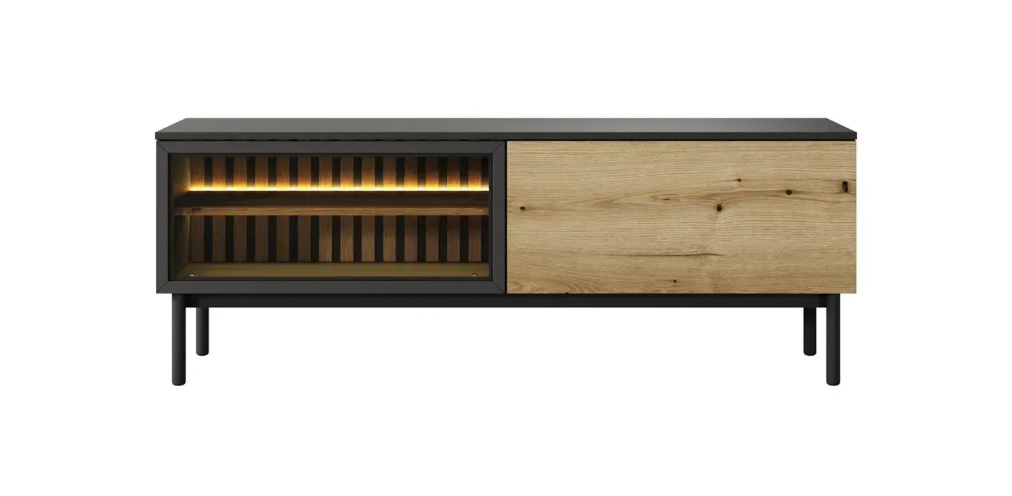 TV skapis Langy 149/54/39 cm evok ozols/melns - N1 Home