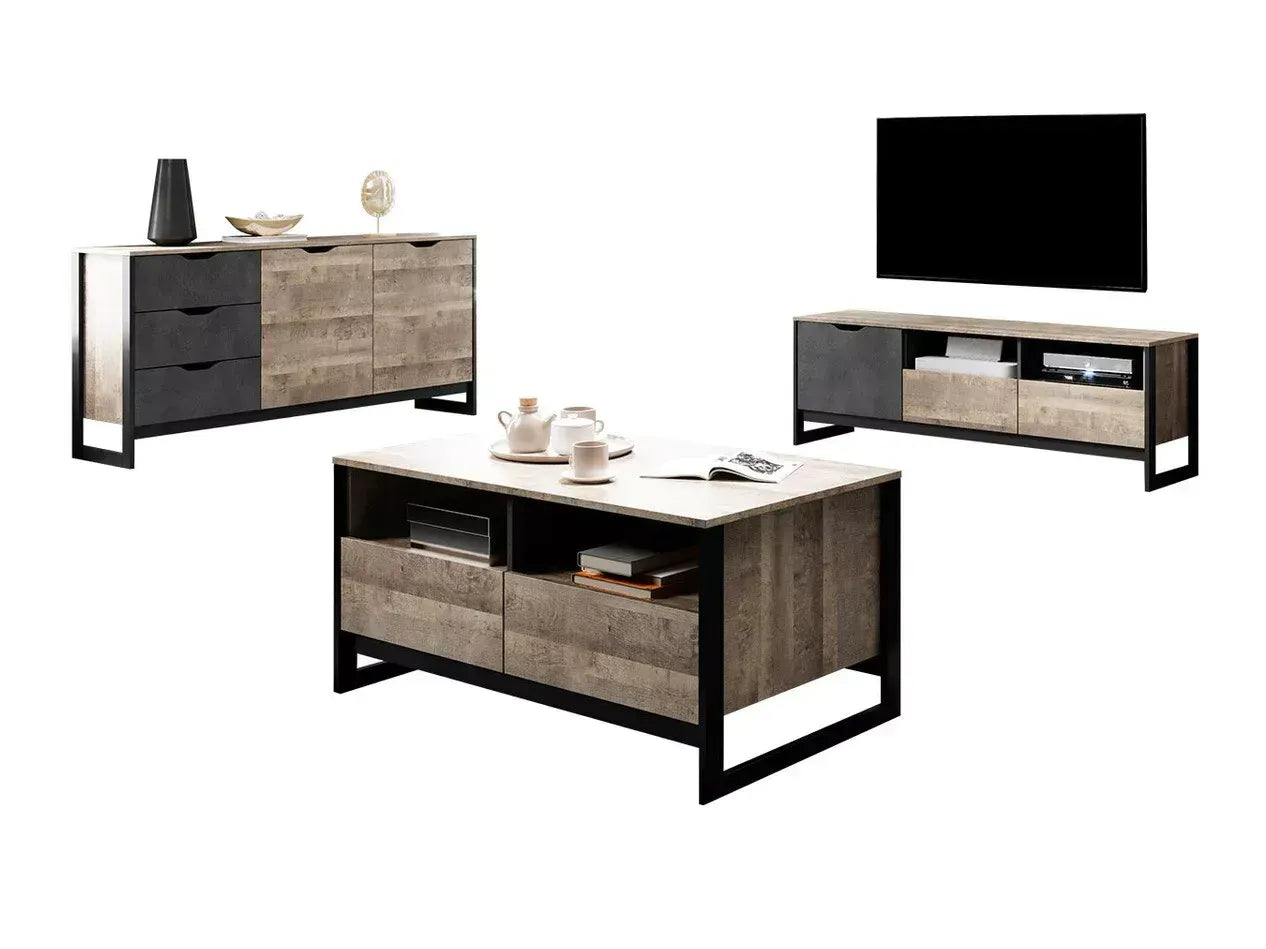 Kafijas galdiņš Ardi 108,6/53/61,4 cm ozols, smilšu krāsas, grunge/matera - N1 Home