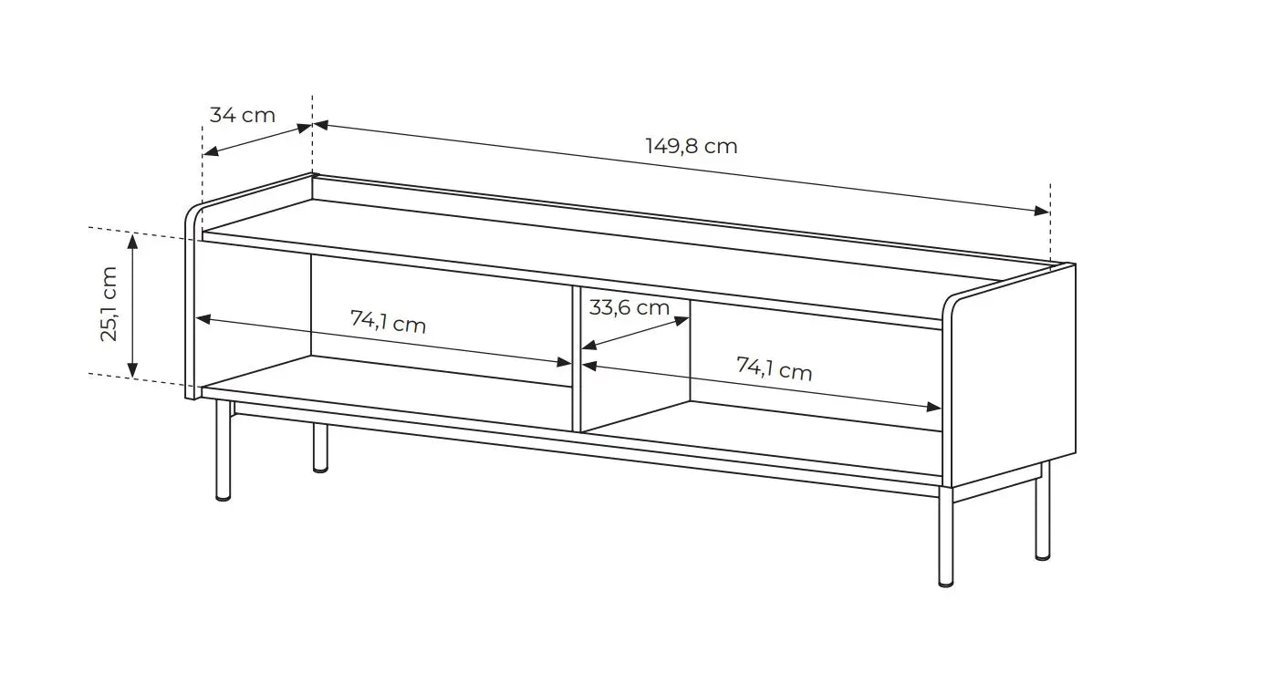 TV skapis Leve 153/50/38 cm bēšš/skandi ozols - N1 Home