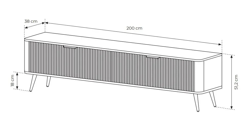 TV skapis Lanti 200/51/38 cm bēšš - N1 Home