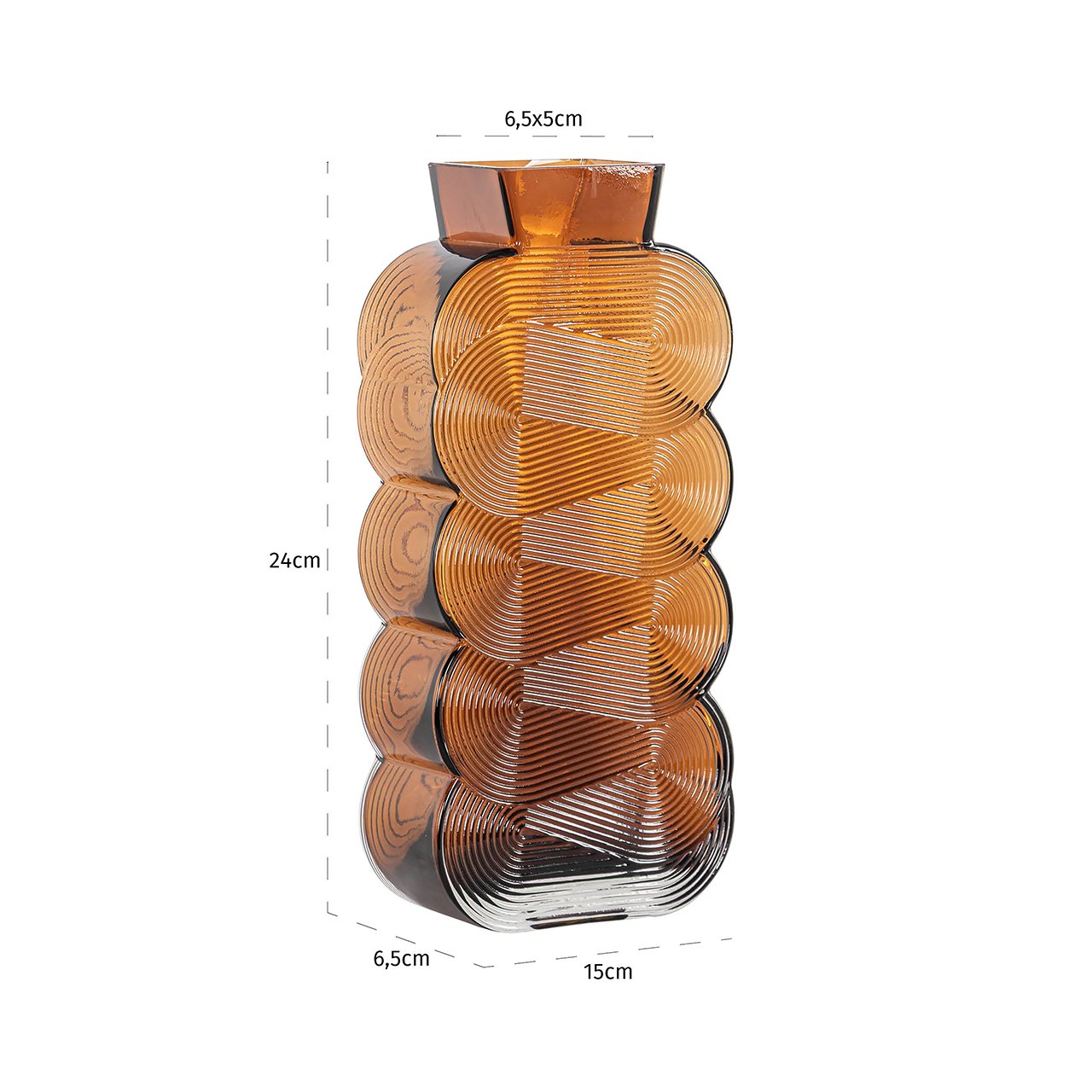 Vāze Richmond Interiors Venice big 24/15/6 cm brūns - N1 Home