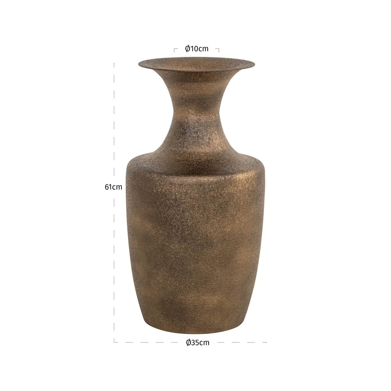 Vāze Danique Richmond Interiors 35/35/61 cm Brass antique