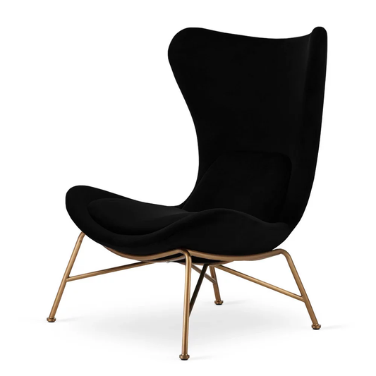 Krēsls Dot Design Varde samta 78x98x43 cm melns - N1 Home