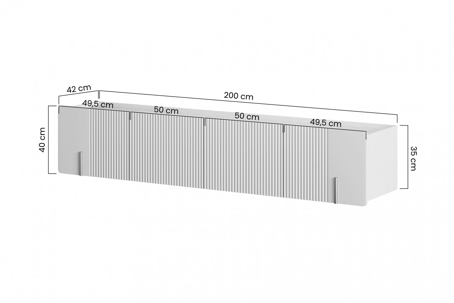 RTV skapis Dersi 200/40/42 cm kamirs/melns - N1 Home