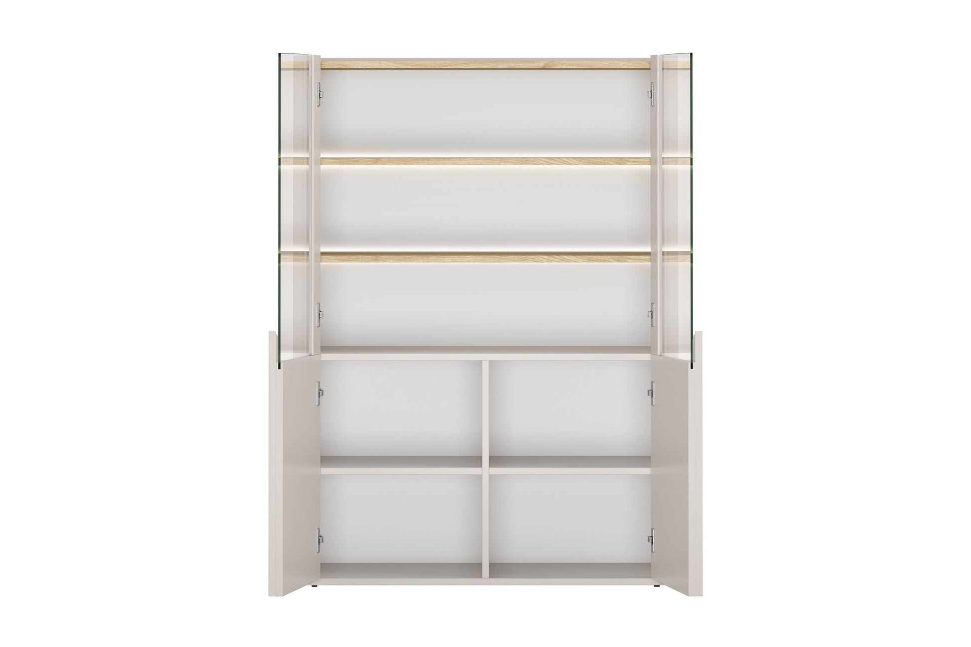 Vitrīna Amil 100/137.5/48 cm Kašmirs / Eļļots ozols - N1 Home