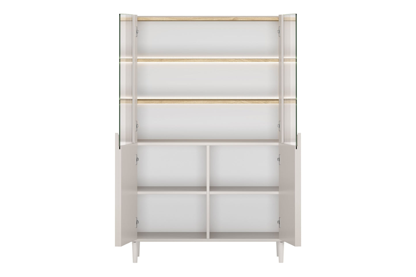 Vitrīna Amil 100/150/48 cm Kašmirs / Eļļots ozols - N1 Home