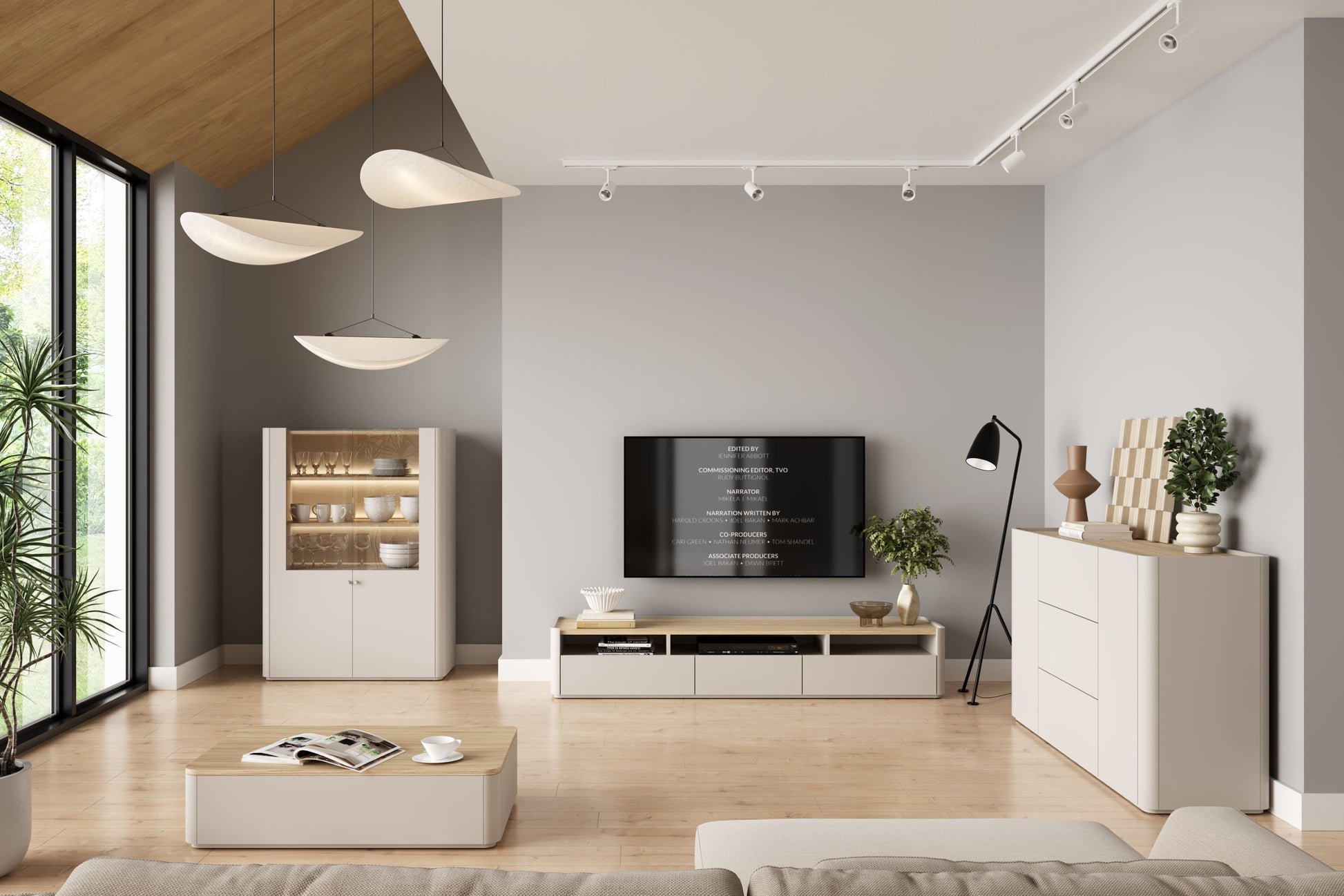 Vitrīna Elva 100/137,5/48 cm Kašmirs / Eļļots ozols - N1 Home