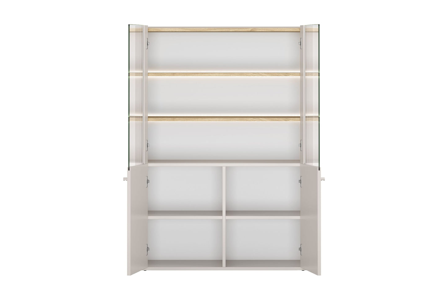 Vitrīna Elva 100/137,5/48 cm Kašmirs / Eļļots ozols - N1 Home