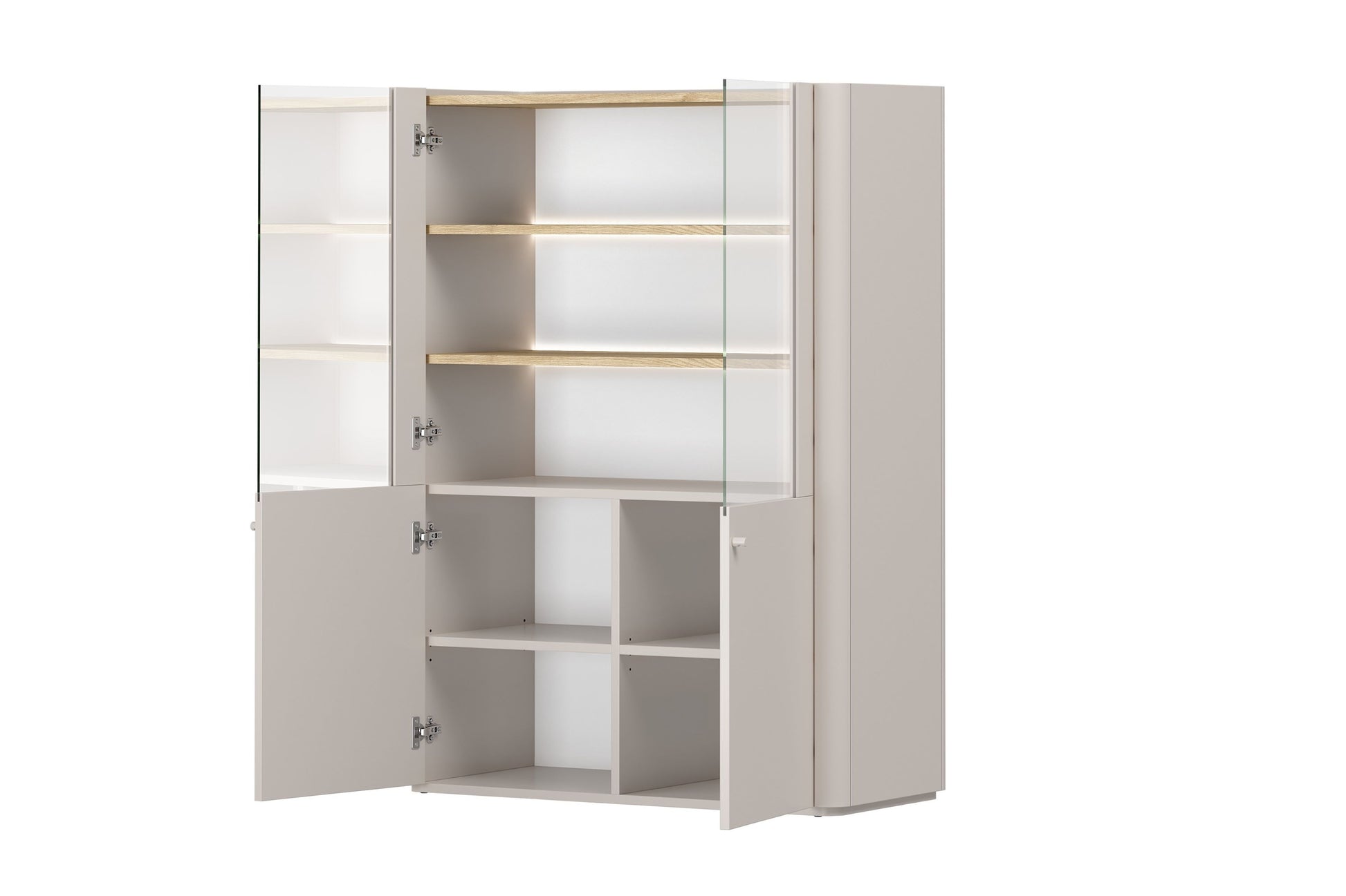 Vitrīna Elva 100/137,5/48 cm Kašmirs / Eļļots ozols - N1 Home