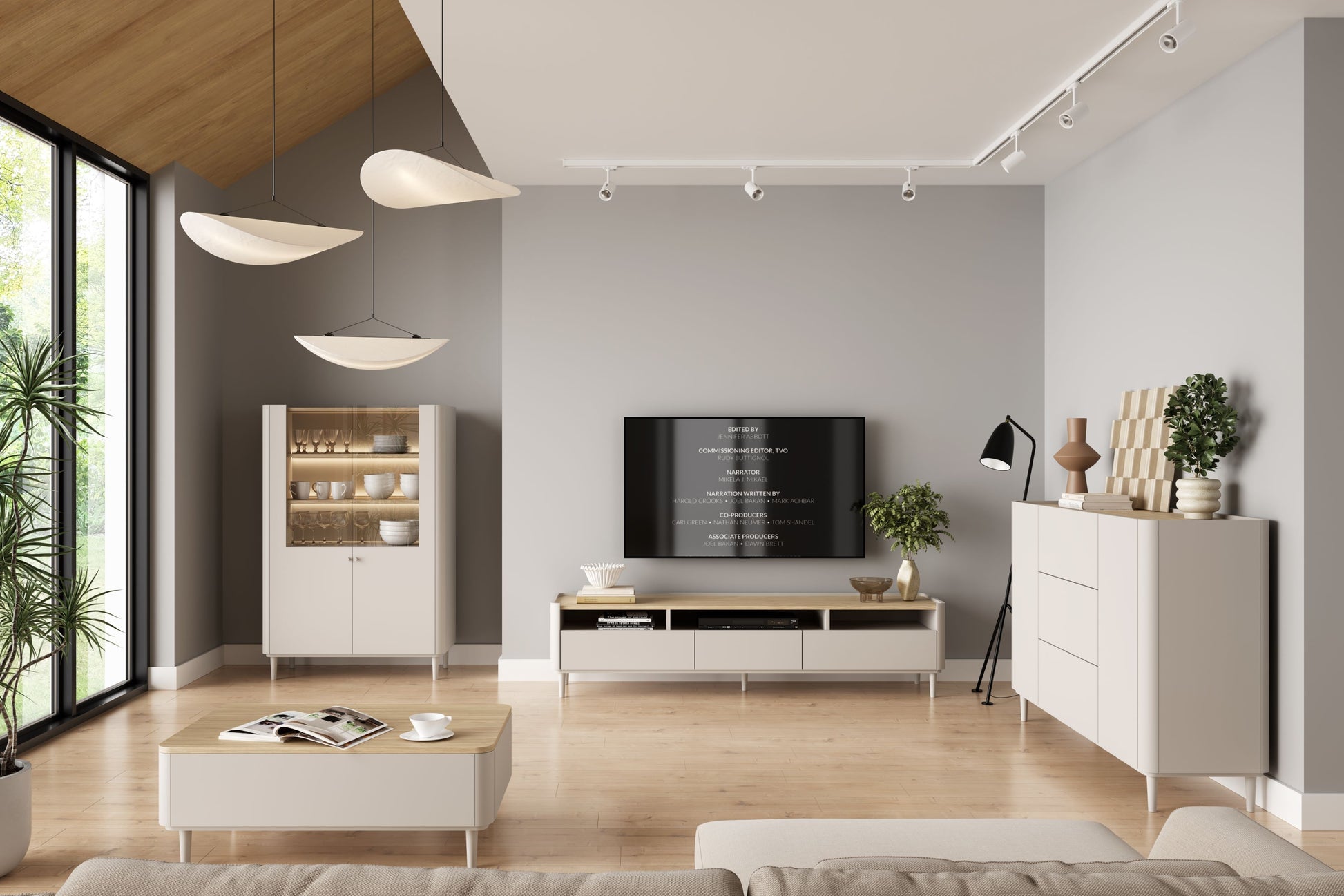 Vitrīna Elva 100/150/48 cm Kašmirs / Eļļots ozols - N1 Home