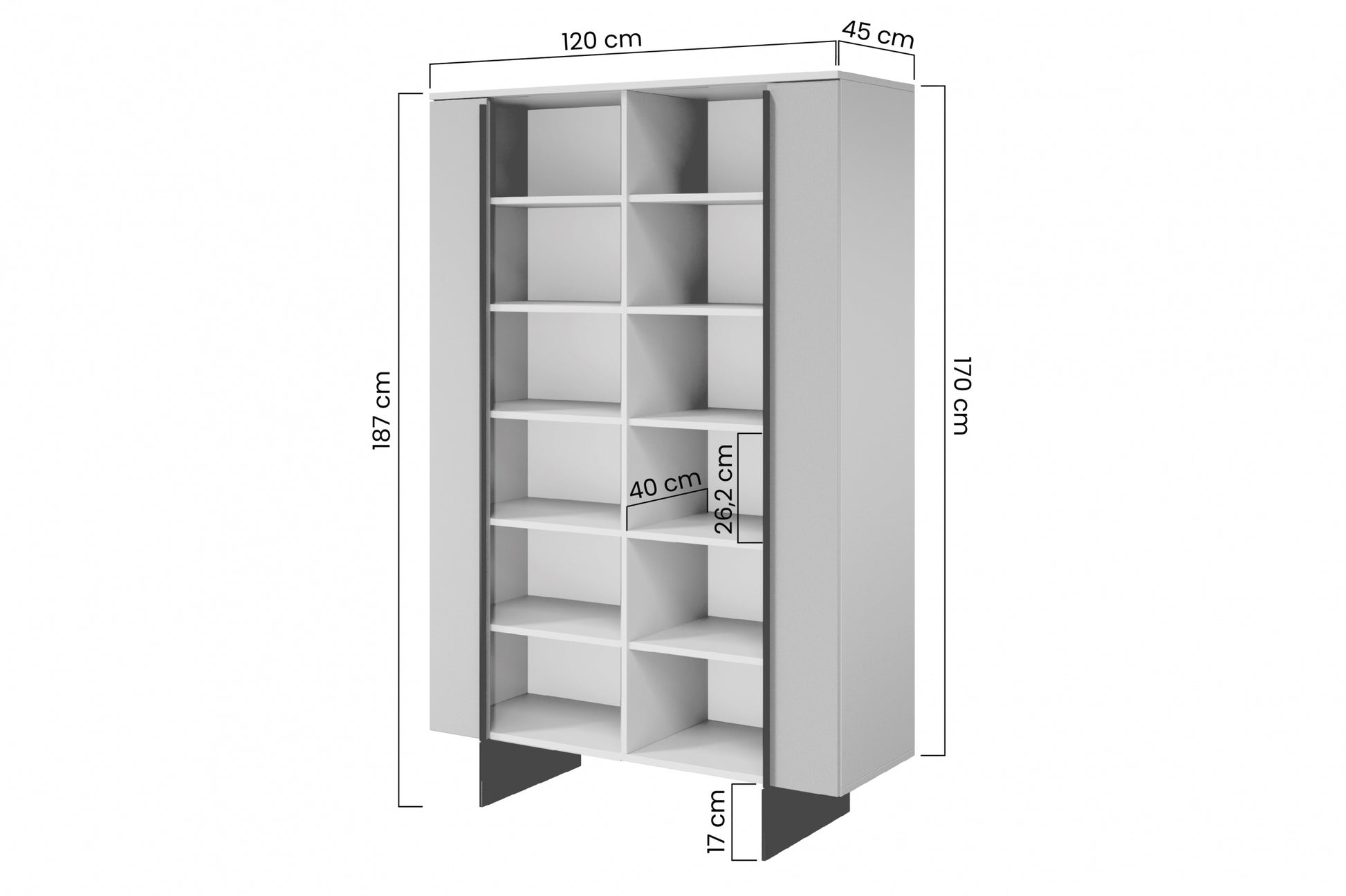 Vitrīnas skapis Lare 120/187/45 cm ogles - N1 Home